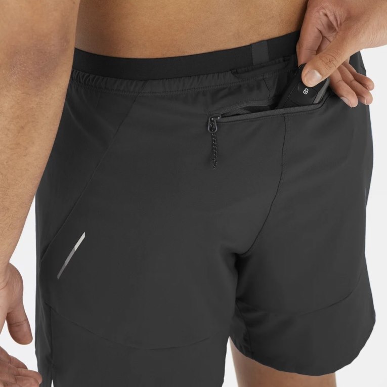 Black Salomon Cross 7'' No Liner Men's Shorts | PH 24936V